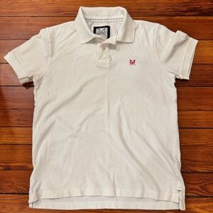 Men’s Crew Clothing 100% Cotton White Preppy Polo Shirt  Size M